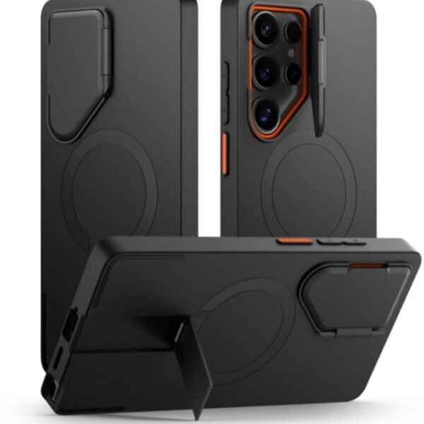 Tech-Protect Kevlar Aura MagSafe Hoesje Samsung Galaxy S25 Ultra Zwart Oranje