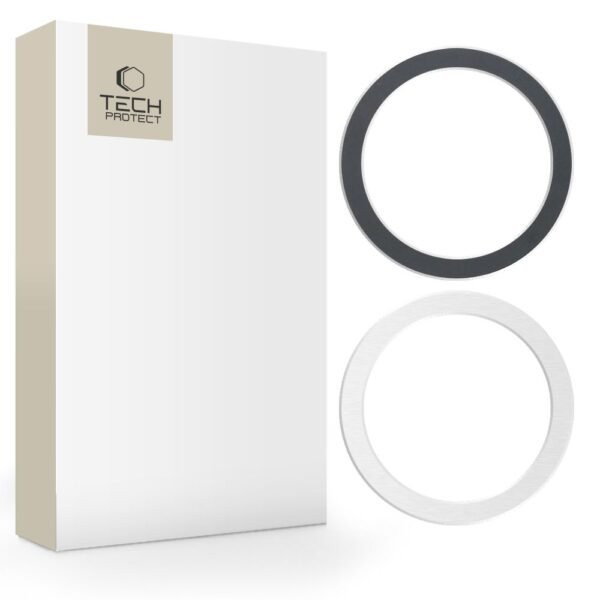 Tech-Protect Magmat MagSafe Universeel Magnetisch Ring 2-Pack Zwart & Zilver