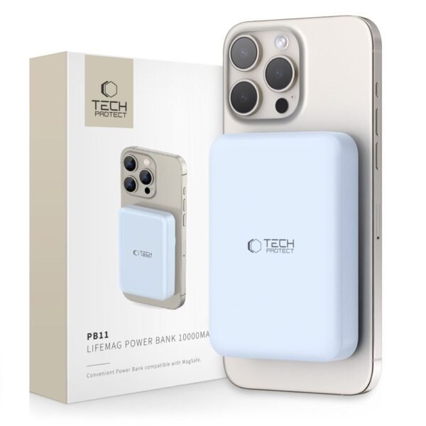 Tech-Protect PB11 Lifemag MagSafe Powerbank 10000MAH Blauw