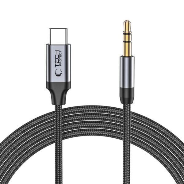 Tech-Protect Ultraboost Type-C to Aux Mini Jack 3.5mm Kabel 100CM Zwart