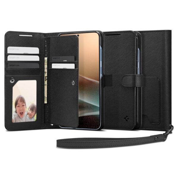 Spigen Wallet S Hoesje Samsung Galaxy S25 Plus Zwart
