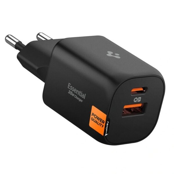 Spigen Essential EE352EU 2-Port Netwerk Oplader 35W Zwart