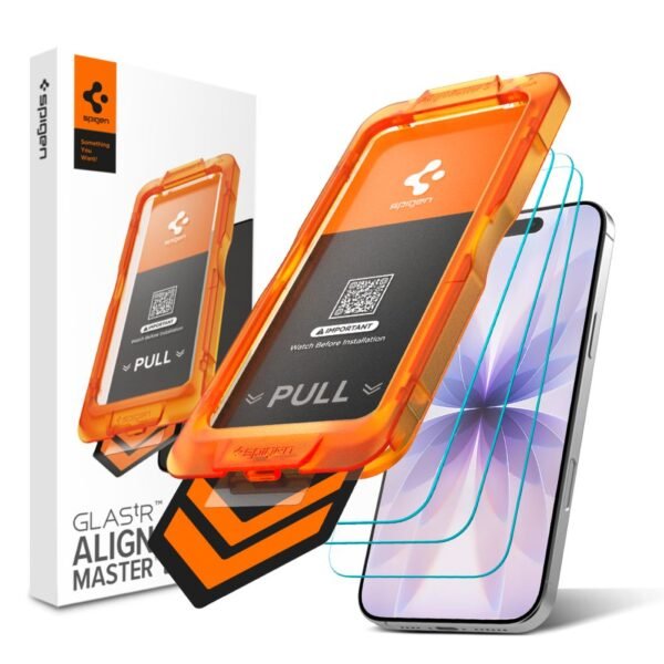 Spigen ALM Glas.tR Slim Gehard Glas 3-Pack iPhone 17 Transparant