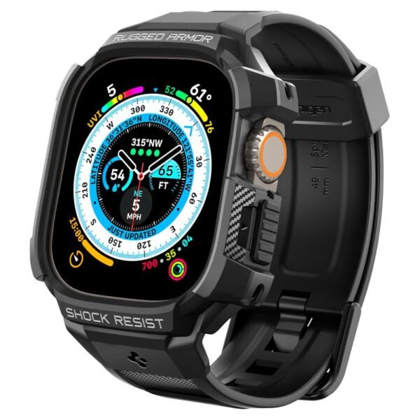 Spigen Rugged Armor ”Pro” Apple Watch Ultra 1 / 2 / 3 (49 Mm) Zwart