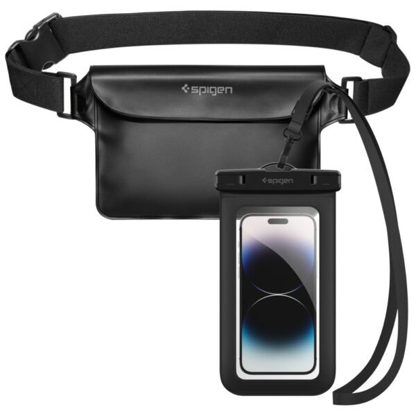 Spigen A621 Universeel Waterproof Hoes & Waist Tas Zwart