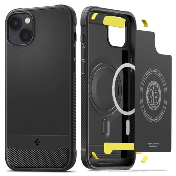 Spigen Rugged Armor MagSafe iPhone 14 Mat Zwart