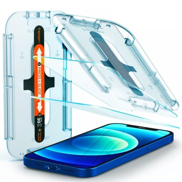 Spigen Glas.tR EZ Fit 2-Pack Gehard Glas Schermbeschermer iPhone 12 / 12 Pro Transparant