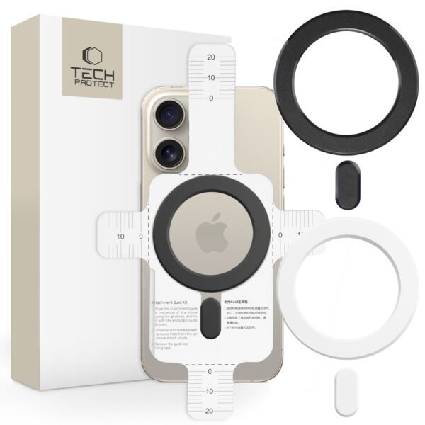 Tech-Protect Mmp-100 Magnetisch MagSafe Ring 2-Pack Zwart & Wit