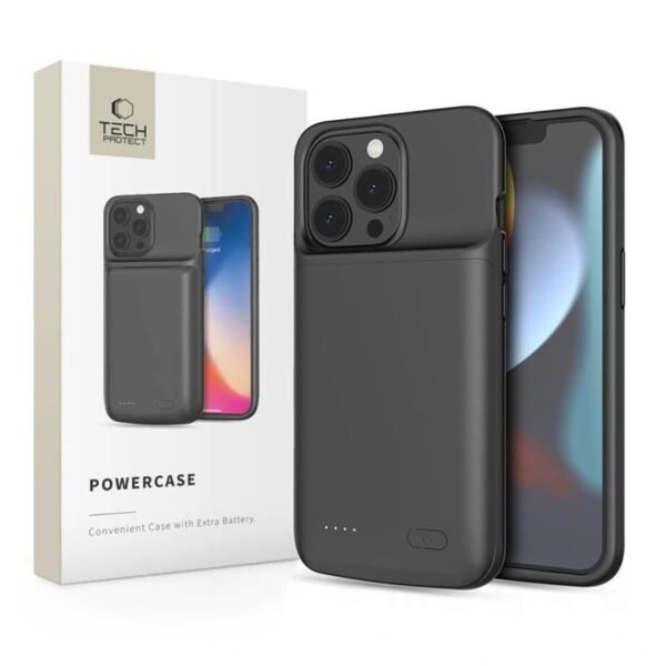 Tech-Protect Powercase 4800mAh Hoesje iPhone 13 / 13 Pro Zwart