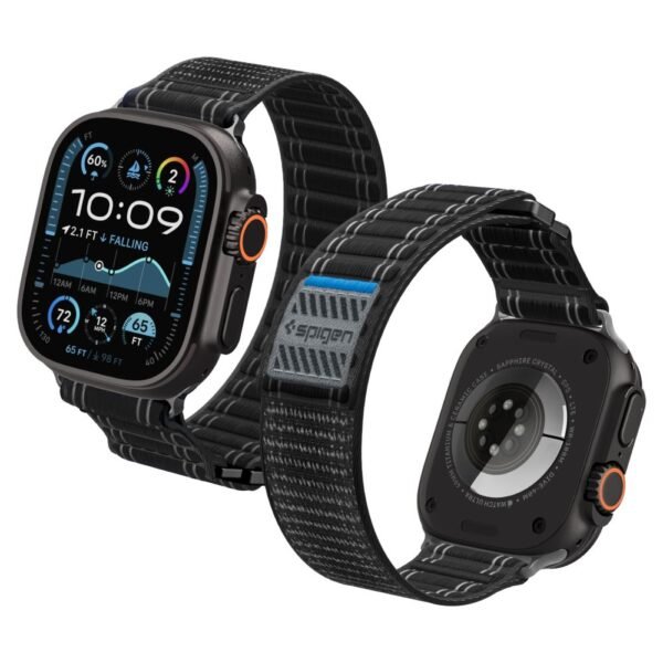 Spigen WBF0 Band Apple Watch 8 / 9 / 10 / 11 / SE / Ultra (44 / 45 / 46 / 49 Mm) Zwart