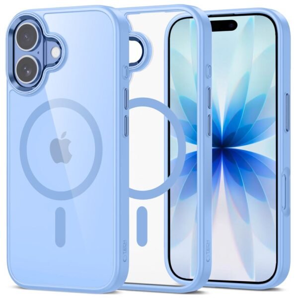 Tech-Protect MagMat MagSafe Hoesje iPhone 17 Mistblauw Transparant