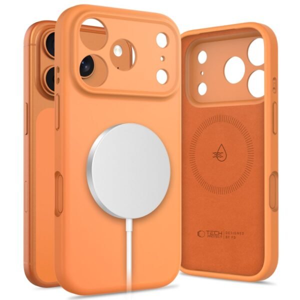 Tech-Protect Siliconen MagSafe Hoesje iPhone 17 Pro Cosmic Oranje