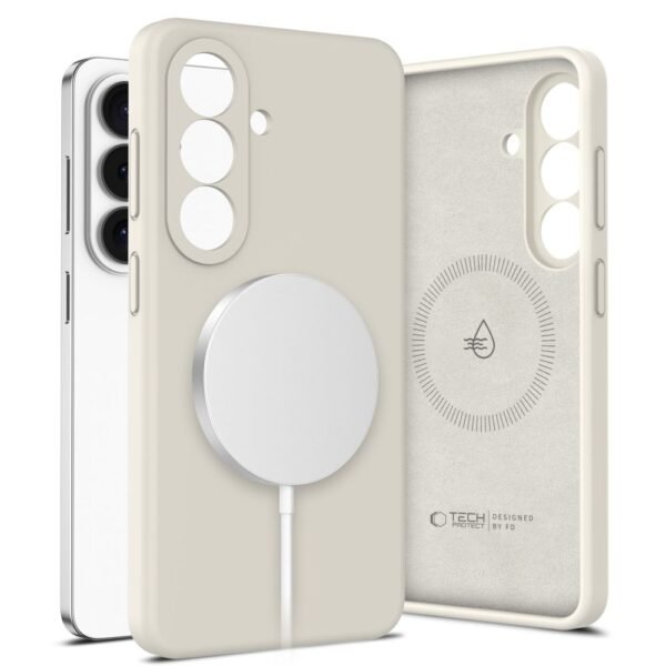 Tech-Protect Siliconen MagSafe Hoesje Samsung Galaxy S26+ Plus Cosmic Latte