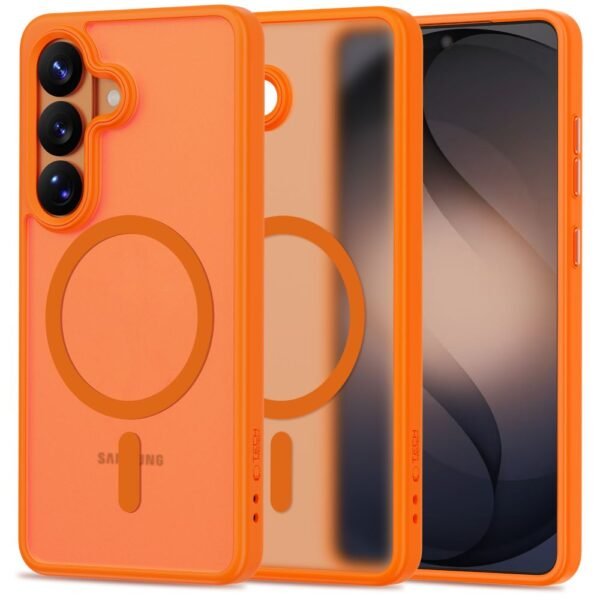 Tech-Protect MagMat MagSafe Hoesje Samsung Galaxy S26 Mat Oranje