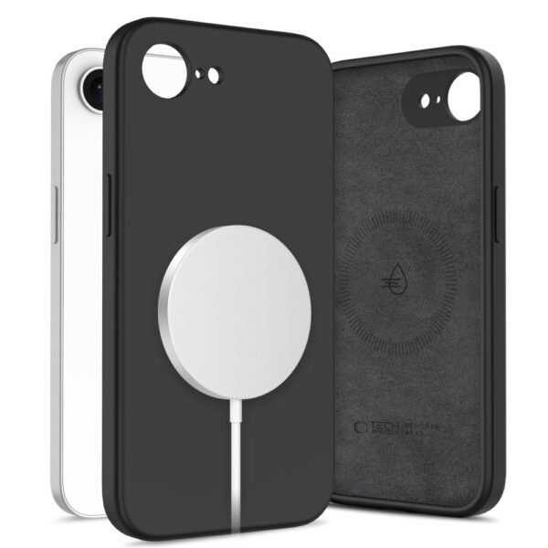 Tech-Protect Siliconen MagSafe iPhone 16E / 17E Zwart