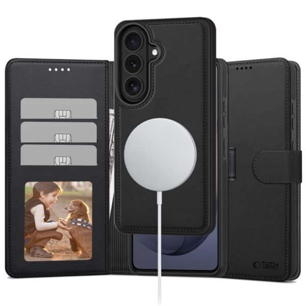 Tech-Protect Wallet MagSafe Hoesje Samsung Galaxy S26 Mat Zwart