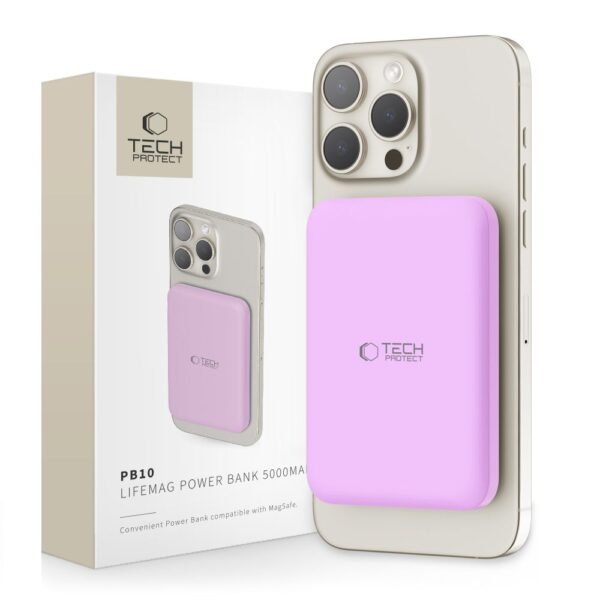 Tech-Protect PB10 Lifemag MagSafe Powerbank 5000MAH Lilac