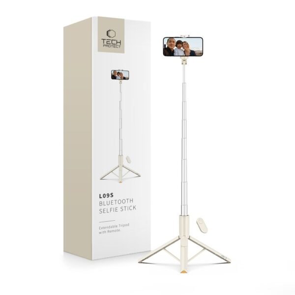 Tech-Protect L09S Bluetooth Selfiestick Statief Beige