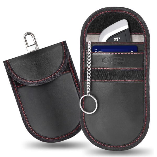Tech-Protect Klatka Faradaya KLR100 Pouch Keyless Rfid Signal Blocker Hoes Zwart/Rood