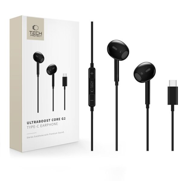 Tech-Protect Ultraboost Type-C Earphone Core G2 Zwart