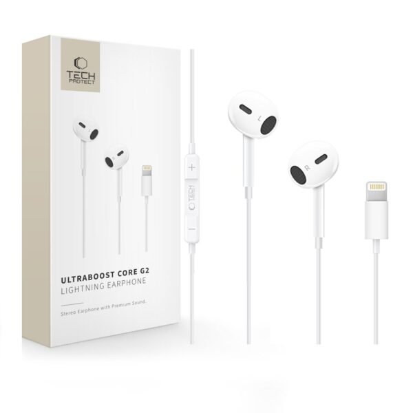 Tech-Protect Ultraboost Lightning Earphone Core G2 Wit