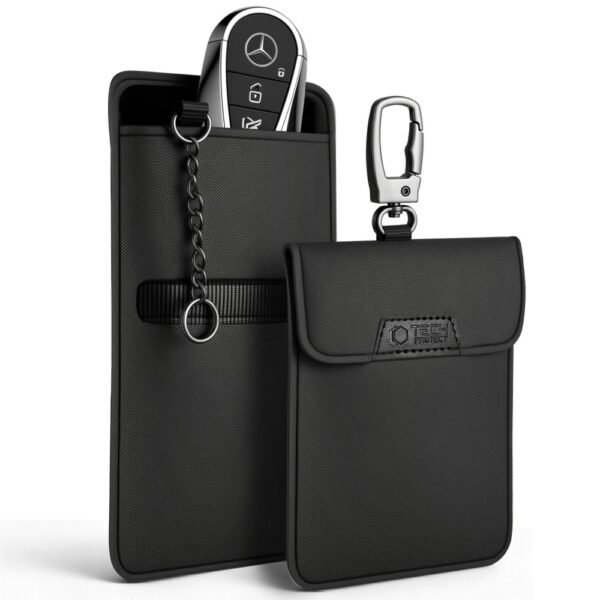 Tech-Protect Klatka Faradaya KLR400 Pouch Keyless Rfid Signal Blocker Hoes Zwart/Zwart
