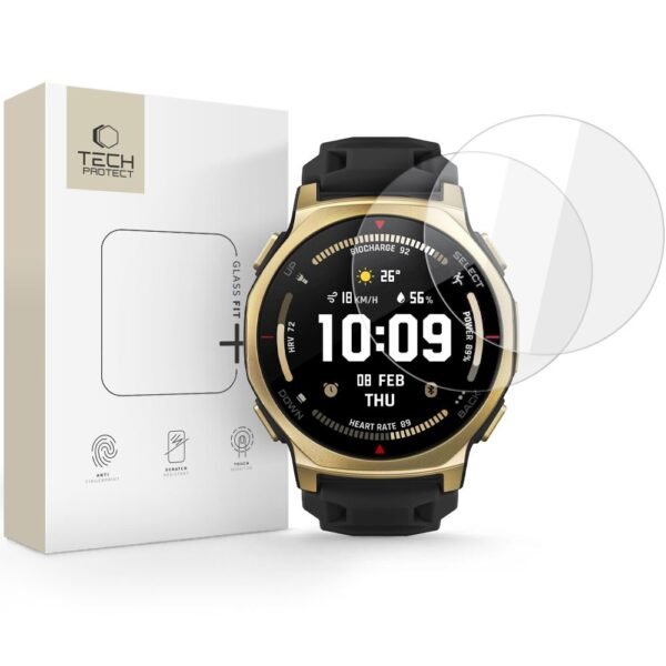 Tech-Protect Gehard Glas Glas Fit+ 2-Pack Amazfit T-Rex 3 Pro 44MM Transparant