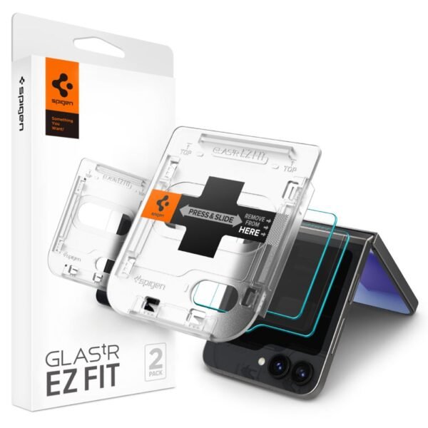 Gehard Glas Spigen Glas.tr ”Ez Fit” 2-Pack Galaxy Z Flip 5 / 6 / 7 FE Transparante