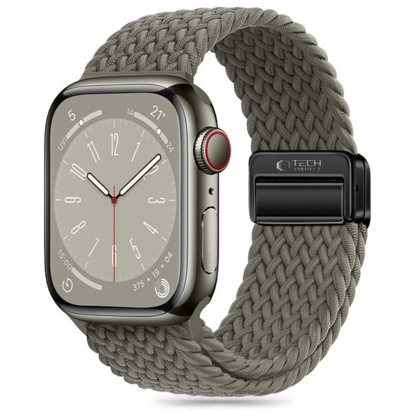 Tech-Protect Nylonmag Apple Watch 8 / 9 / 10 / 11 / SE / Ultra (44 / 45 / 46 / 49 Mm) Olive Grijs