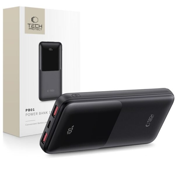 Tech-Protect PB01 Powerbank 10000MAH 22.5w Zwart