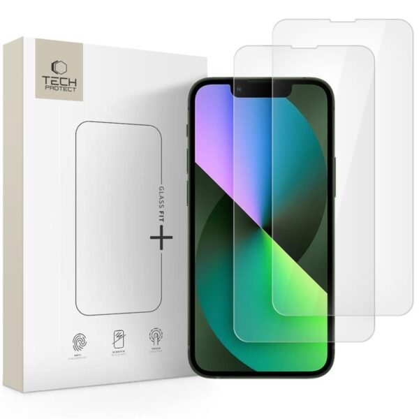 Tech-Protect Glas Fit+ 2-Pack Gehard Glas Schermbeschermer iPhone 13 Mini Transparant