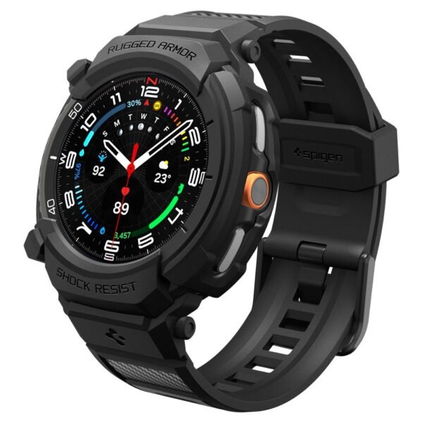 Spigen Rugged Armor ”Pro” Samsung Galaxy Watch 8 Classic (46 Mm) Mat Zwart