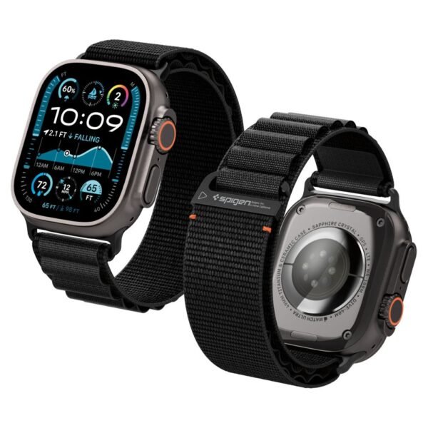 Spigen WBF1 Band Apple Watch 8 / 9 / 10 / 11 / SE / Ultra (44 / 45 / 46 / 49 Mm) Zwart