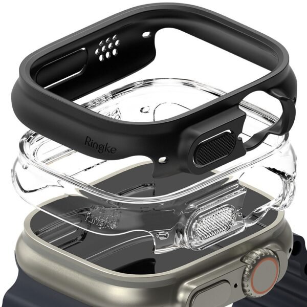 Ringke Slim 2-Pack Apple Watch Ultra 1 / 2 / 3 (49 Mm) Transparante & Mat Zwart