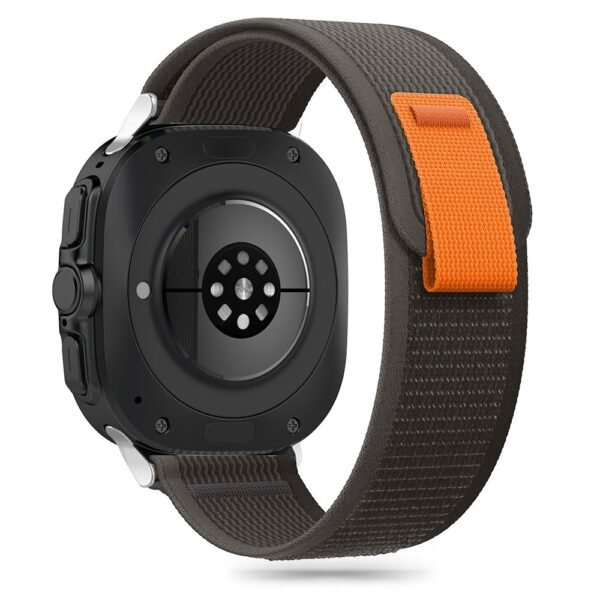 Tech-Protect Nylon Samsung Galaxy Watch Ultra 2024 / 2025 (47 Mm) Zwart/Oranje