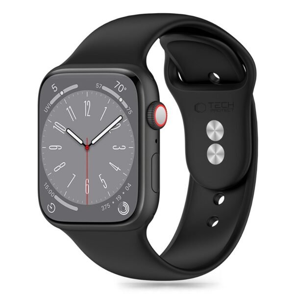 Tech-Protect Siliconen Apple Watch 8 / 9 / 10 / 11 / SE (40 / 41 / 42 Mm) Zwart