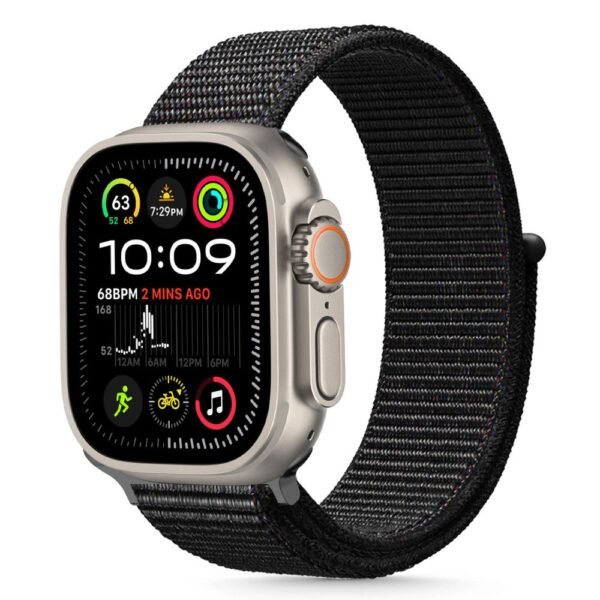 Tech-Protect Nylon Apple Watch 8 / 9 / 10 / 11 / SE / Ultra (44 / 45 / 46 / 49 Mm) Zwart
