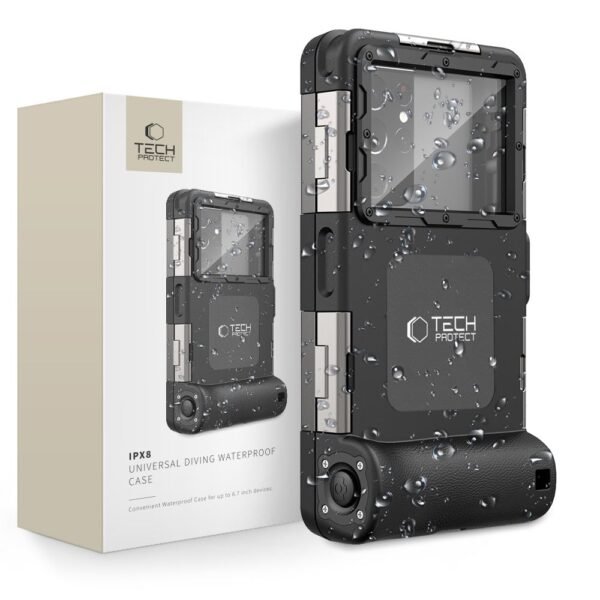 Tech-Protect IPX8 Universeel Diving Waterproof Hoes Zwart