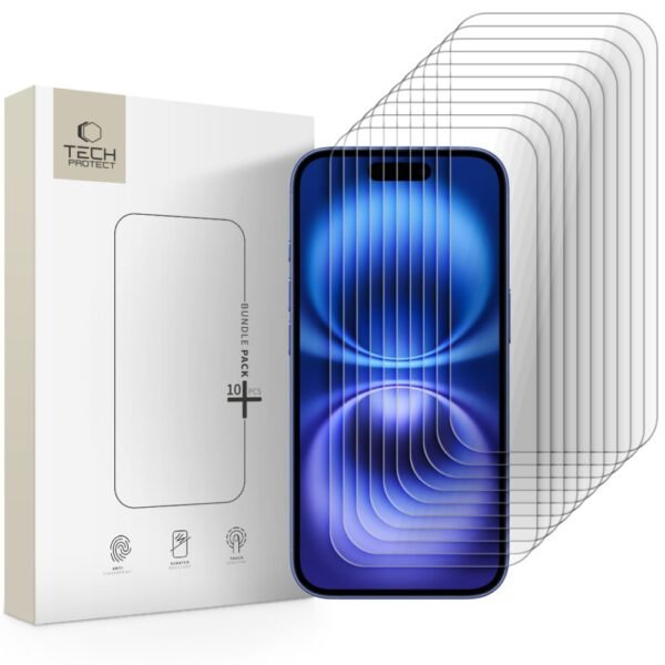 Gehard Glas Tech-Protect Bundle 10-Pack iPhone 15 / 15 Pro / 16 Transparant