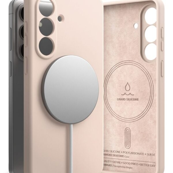 Ringke Siliconen MagSafe Hoesje Samsung Galaxy S26 Roze Sand