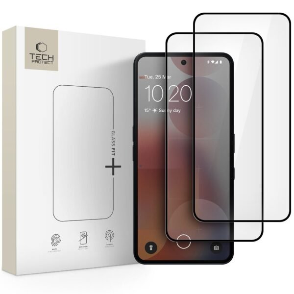 Tech-Protect Gehard Glas Glas Fit+ 2-Pack Nothing Telefoon 3 / 3A / 3A Pro / 4A / 4A Pro / Cmf Telefoon 2 Pro Zwart