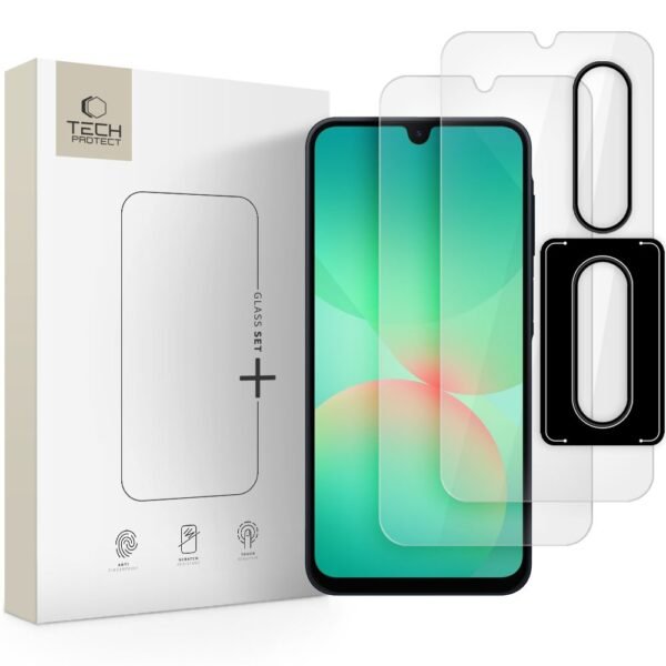 Gehard Glas Tech-Protect Glas Set+ 3-Pack Galaxy A26 5G Transparante
