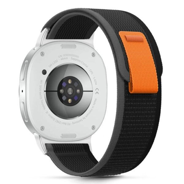 Tech-Protect Nylon Stripe Samsung Galaxy Watch 8 / Classic (40 / 44 / 46 Mm) Zwart/Oranje