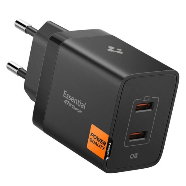 Spigen Essential EE472EU 2-Port Netwerk Oplader 47W Zwart