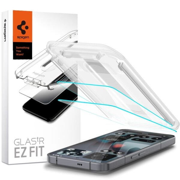 Spigen Gehard Glas Glas.tr ”Ez Fit” 2-Pack Nothing Telefoon 3 Transparant