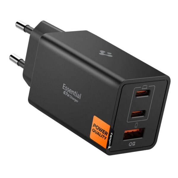 Spigen EE673EU Essential 3-Port Netwerk Oplader 67W Zwart
