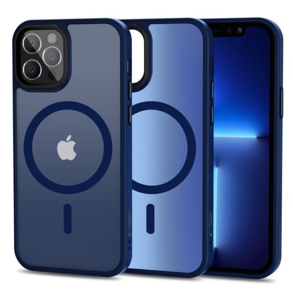 Tech-Protect MagMat MagSafe Hoesje iPhone 12 / 12 Pro Marineblauw