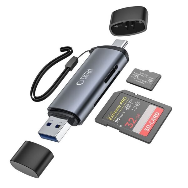 Tech-Protect Ultraboost Card Reader Sd & Micro Sd Grijs