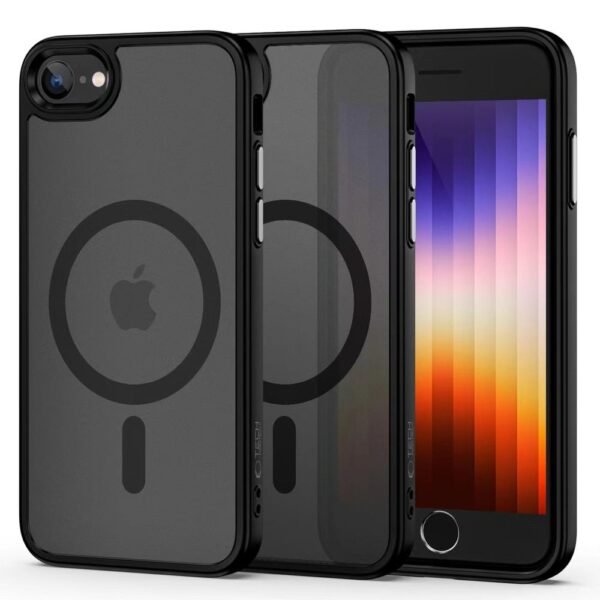 Tech-Protect MagMat MagSafe Hoesje iPhone 7 / 8 / SE 2020 / 2022 Mat Zwart