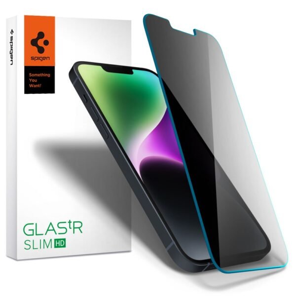 Spigen Glas.tR Slim Privacy Gehard Glas Schermbeschermer iPhone 13 / 13 Pro / 14 / 16e / 17e